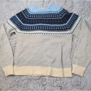 Vintage Sigallo Sweater Womens M Blue 80's Nordic Comfort Casual Preppy